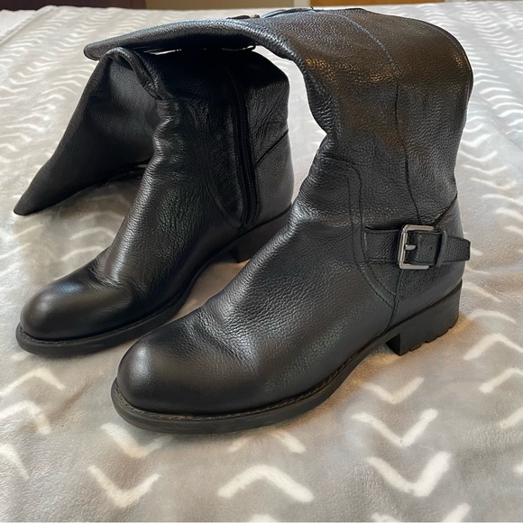 Franco Sarto Black Leather Tall Boots - Picture 6 of 10